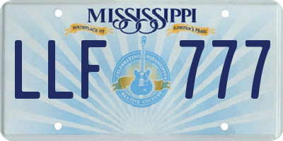 MS license plate LLF777