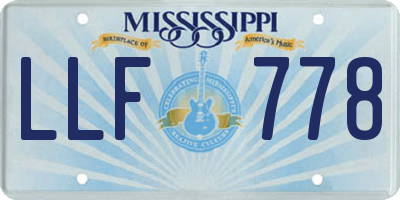 MS license plate LLF778