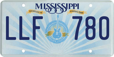MS license plate LLF780