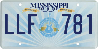 MS license plate LLF781
