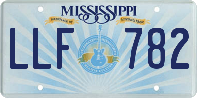MS license plate LLF782