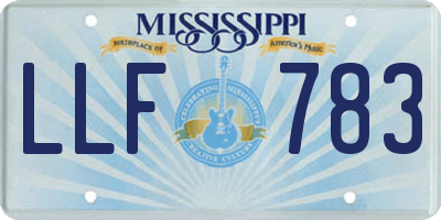 MS license plate LLF783