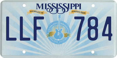 MS license plate LLF784
