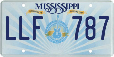 MS license plate LLF787