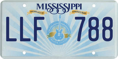 MS license plate LLF788