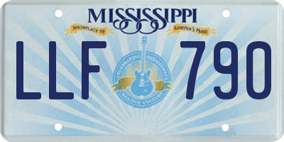 MS license plate LLF790