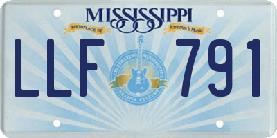 MS license plate LLF791