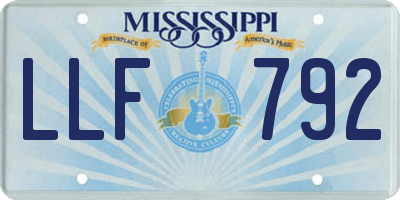 MS license plate LLF792