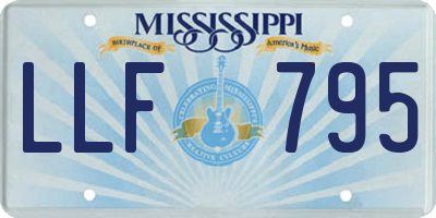 MS license plate LLF795