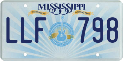 MS license plate LLF798