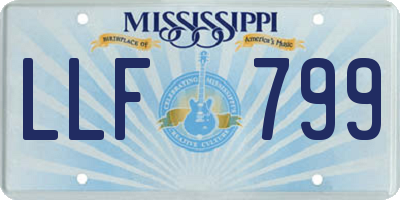 MS license plate LLF799