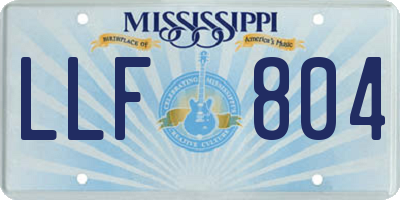 MS license plate LLF804