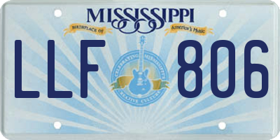 MS license plate LLF806