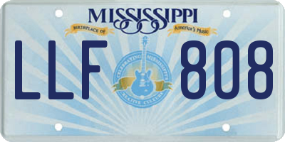 MS license plate LLF808