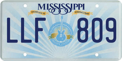 MS license plate LLF809