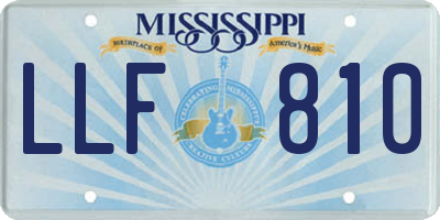 MS license plate LLF810