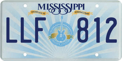 MS license plate LLF812