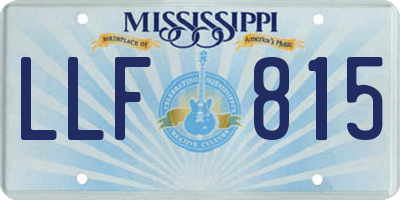 MS license plate LLF815
