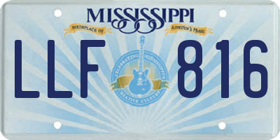 MS license plate LLF816