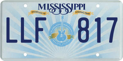 MS license plate LLF817