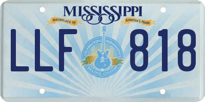 MS license plate LLF818