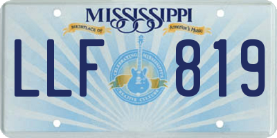MS license plate LLF819