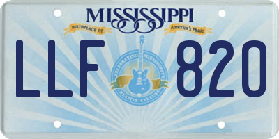 MS license plate LLF820