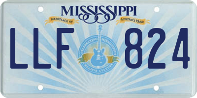 MS license plate LLF824