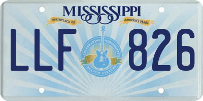 MS license plate LLF826