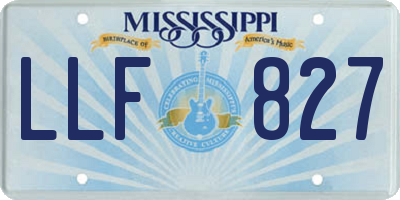 MS license plate LLF827