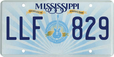 MS license plate LLF829