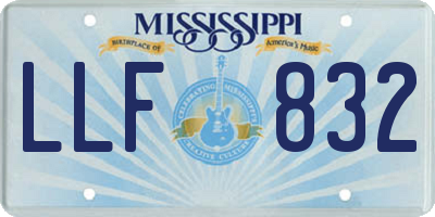 MS license plate LLF832