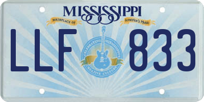 MS license plate LLF833