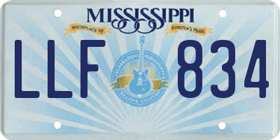 MS license plate LLF834