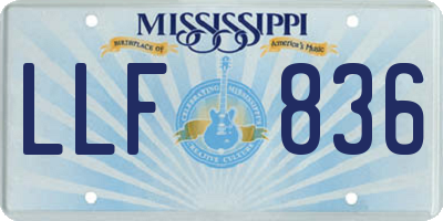 MS license plate LLF836