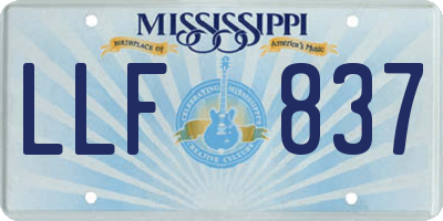 MS license plate LLF837