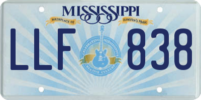 MS license plate LLF838