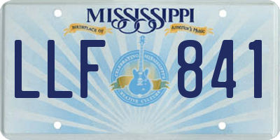 MS license plate LLF841