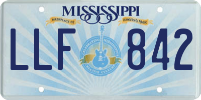 MS license plate LLF842