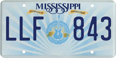 MS license plate LLF843