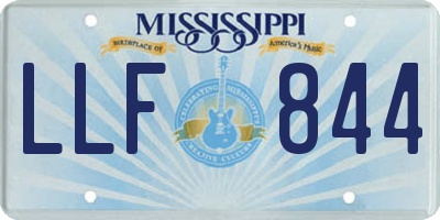 MS license plate LLF844