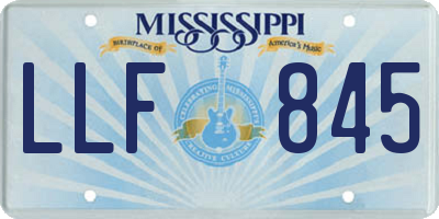 MS license plate LLF845