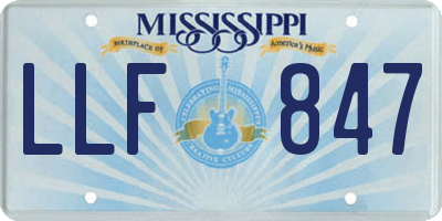 MS license plate LLF847