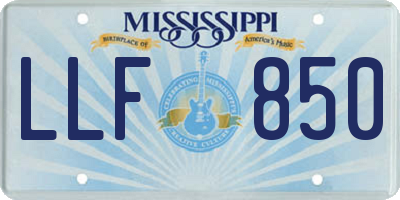 MS license plate LLF850
