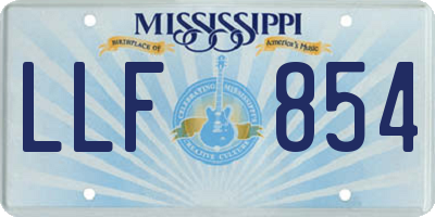 MS license plate LLF854