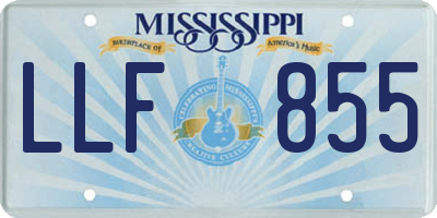 MS license plate LLF855