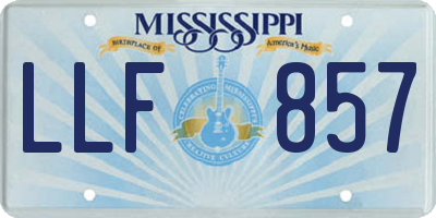 MS license plate LLF857