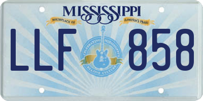 MS license plate LLF858