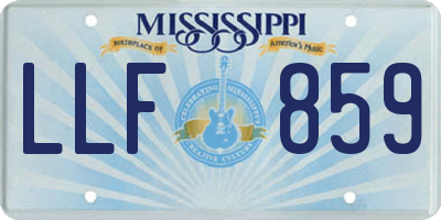 MS license plate LLF859