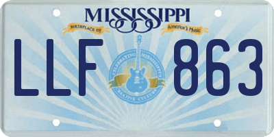 MS license plate LLF863